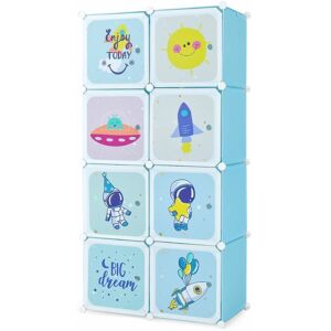 Costway - Portable Kids Wardrobe 8-Cube Baby Closet Dresser Children's Storage Organizer