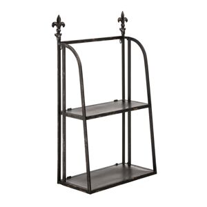 2 Tier Black Metal Wall Mountable Shelf Unit - Premier Housewares