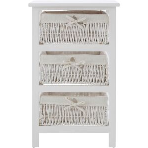 Premier Housewares - 3 Maize Baskets White Storage Unit