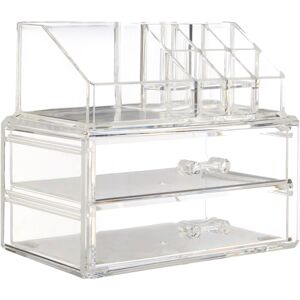 9 Compartment Cosmetics ps Organiser with 2 Drawers - Premier Housewares