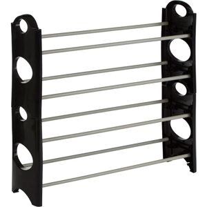 Premier Housewares Black and Grey 4 Tier Shoe Rack