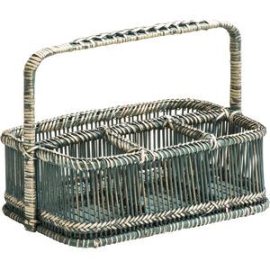 Premier Housewares - Rustic Grey Washed Rectangular Caddy Basket