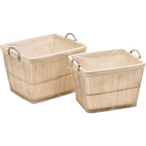 Premier Housewares Rustic White Washed Storage Baskets - Set of 2