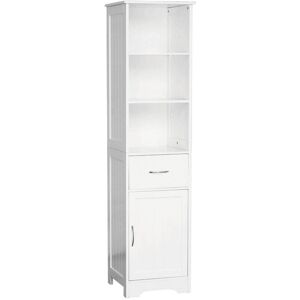 Premier Housewares Shelving Unit Wooden Storage Unit With 5 Compartments White Corner Shelves For Living Room Durable Storage Rack Books Corner Wall Shelf w38 x d40 x