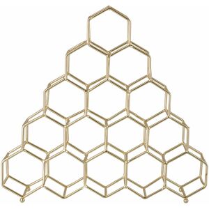 Premier Housewares - Spice Rack / Racks With Gold Finish Free Standing Spices Rack Organizer Five Tier Metal Wire Hexagonal Design 7 x 22 x 25