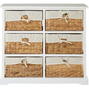 Premier Housewares White Chest of Drawers Chester Drawers For Bedroom Acacia Wood Drawers Storage Bedroom tc Material Chest Drawers W83 x D33 x H72cm - Premier