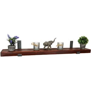 Moderix - Reclaimed Wooden Shelf with Bracket Bent Down 9' 220mm - Colour Teak - Length 190cm