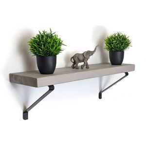 Moderix - Reclaimed Wooden Shelf with Bracket gala 9' 220mm - Colour Antique Grey - Length 110cm