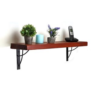 Moderix - Reclaimed Wooden Shelf with Bracket neo 9' 220mm - Colour Teak - Length 20cm