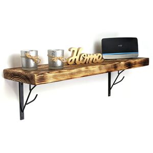 Moderix - Reclaimed Wooden Shelf with Bracket tree 9' 220mm - Colour Burnt - Length 20cm