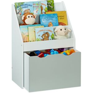 Children's Bookshelf, Storage Unit for Books and Toys, Stable mdf Material, HxWxD: 70 x 50.5 x 28 cm, White - Relaxdays