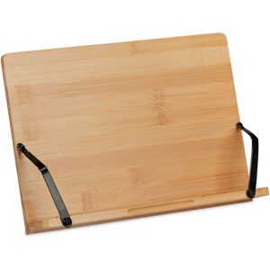 Relaxdays - Cookbook Holder, Reading Stand, Bamboo, 4 Angles, Foldable, Book Holder, h x w: 19 x 28 cm, Natural