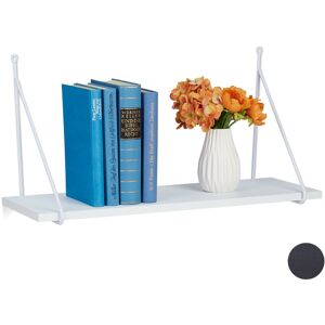 Wall Shelf for Living Room & Hallway, Modern Design, Rack for Books & Decor, hwd: 30 x 60 x 22 cm, White - Relaxdays