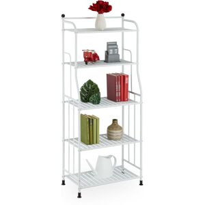 Wide Storage Unit, 107x56x28 cm, Multipurpose Utilities Shelf, 5 Lattice Trays, Metal Standing Tower, Green - Relaxdays