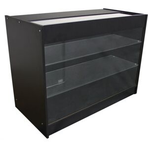 MONSTER SHOP Retail Glass Shelf Product Display Shop Counter Showcase Lockable - Black