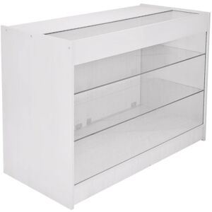 MONSTER SHOP Retail Glass Shelf Product Display Shop Counter Showcase Lockable - Brilliant White
