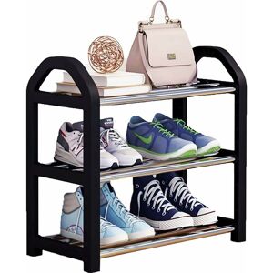 Small Shoe Cabinet, 3 Tier Shoe Rack, Mini Shoe Rack, Narrow Shoe Rack Organizer for Closet Entryway and Hallway 42 x 19 x 43cm - Rhafayre