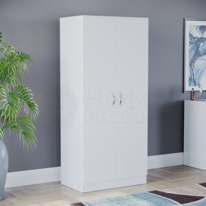 Home Discount - Riano 2 Door Wardrobe With Hanging Rail & Storage Shelf, White