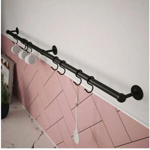 Rothley - Easy-Fit Kitchen Utensil Rail Kit Black Matt 100cm - Matt Black