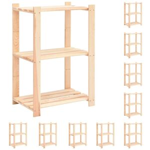 Berkfield Home - Royalton 3-Tier Storage Racks 10 pcs 60x38x90 cm Solid Pinewood 150 kg