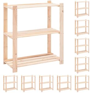 Berkfield Home - Royalton 3-Tier Storage Racks 10 pcs 80x38x90 cm Solid Pinewood 150 kg