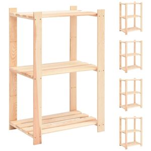 Berkfield Home - Royalton 3-Tier Storage Racks 5 pcs 60x38x90 cm Solid Pinewood 150 kg