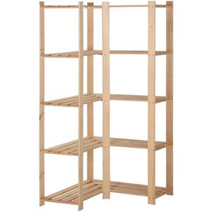 BERKFIELD HOME Royalton 5-Tier Storage Corner Rack 82.5x82.5x170 cm Solid Pinewood