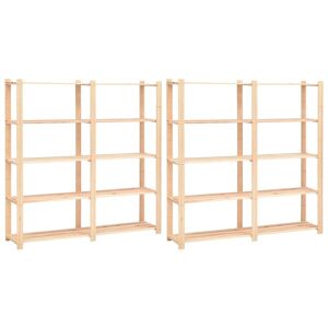 Berkfield Home - Royalton 5-Tier Storage Racks 2 pcs 170x38x170 cm Solid Pinewood 500 kg