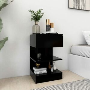Bedside Cabinet Black 40x35x65 cm Engineered Wood - Royalton