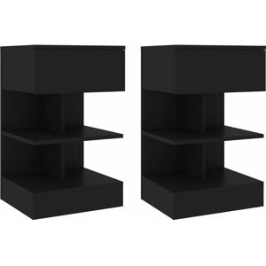 Royalton Bedside Cabinets 2 pcs Black 40x35x65 cm