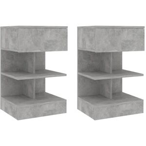 Bedside Cabinets 2 pcs Concrete Grey 40x35x65 cm - Royalton