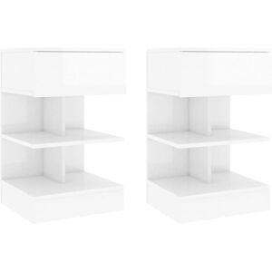 Bedside Cabinets 2 pcs High Gloss White 40x35x65 cm - Royalton