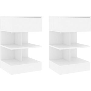 Royalton Bedside Cabinets 2 pcs White 40x35x65 cm Engineered Wood