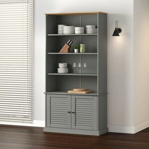 Bookcase vigo Grey 85x35x170 cm Solid Wood Pine - Royalton