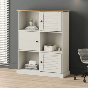 Bookcase vigo White 90x35x114.5 cm Solid Wood Pine - Royalton