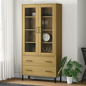 Bookcase with Metal Legs Brown 85x35x172.5 cm Solid Wood oslo - Royalton