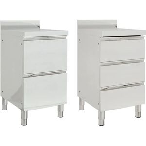 BERKFIELD HOME Royalton Commercial Kitchen Cabinets 2 pcs Stainless Steel