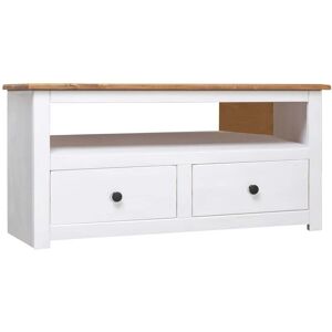 Royalton Corner TV Cabinet White 93x49x49 cm Solid Pine Panama Range