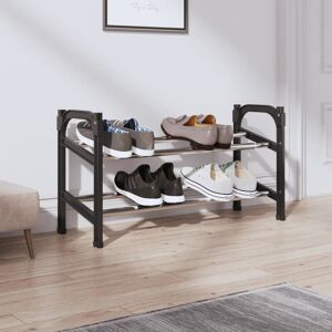 Extendable Shoe Rack with 2 Shelves 119x24x37 cm - Royalton