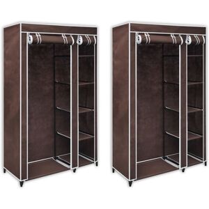 BERKFIELD HOME Royalton Fabric Wardrobes 2 pcs Brown