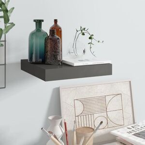 Royalton - Floating Wall Shelf High Gloss Grey 23x23.5x3.8 cm mdf