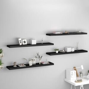 Floating Wall Shelves 4 pcs Black 120x23.5x3.8 cm mdf - Royalton