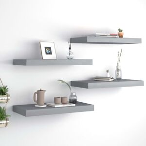 Royalton - Floating Wall Shelves 4 pcs Grey 50x23x3.8 cm mdf