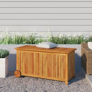 Berkfield Home - Royalton Garden Storage Box with Wheels 113x50x58 cm Solid Wood Acacia