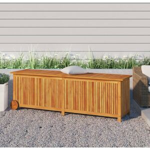 Berkfield Home - Royalton Garden Storage Box with Wheels 150x50x58 cm Solid Wood Acacia