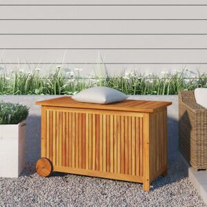 Berkfield Home - Royalton Garden Storage Box with Wheels 90x50x58 cm Solid Wood Acacia