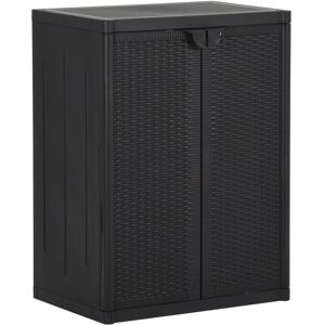 Royalton - Garden Storage Cabinet Black 65x45x88 cm pp Rattan