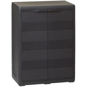 Royalton Garden Storage Cabinet with 1 Shelf Black