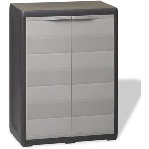 Royalton - Garden Storage Cabinet with 1 Shelf Black and Grey