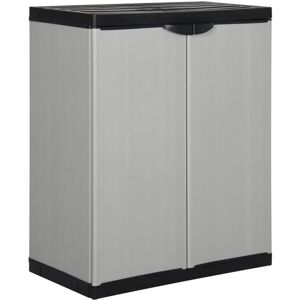 Royalton - Garden Storage Cabinet with 1 Shelf Grey and Black 68x40x85 cm